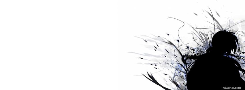 Photo black and white anime manga Facebook Cover for Free