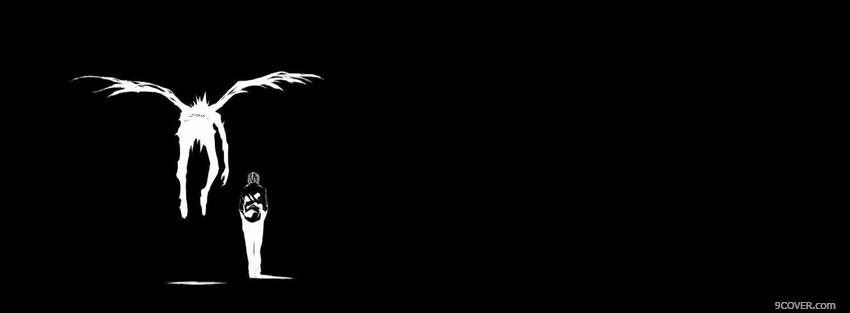 Photo black and white death note Facebook Cover for Free