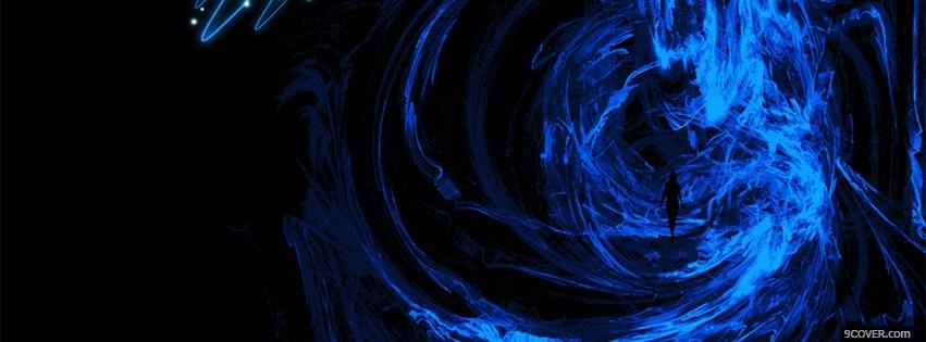 Photo abstract dynamic blues Facebook Cover for Free