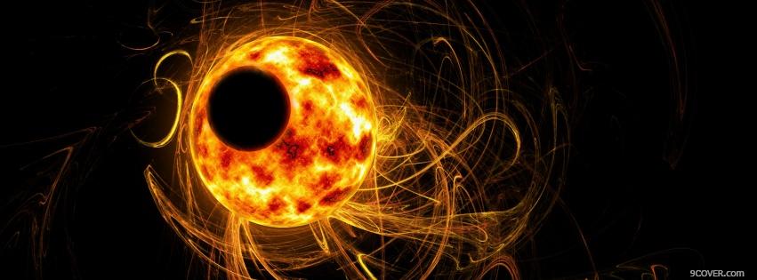 Photo dark abstract eclipse Facebook Cover for Free