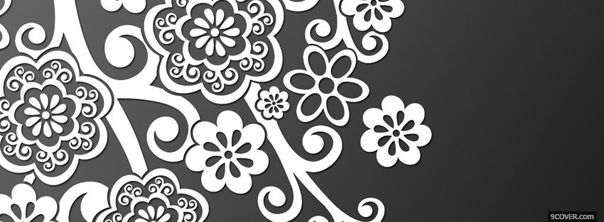 Photo grey and white flowers Facebook Cover for Free