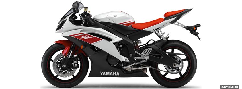 Photo yamaha red white moto Facebook Cover for Free
