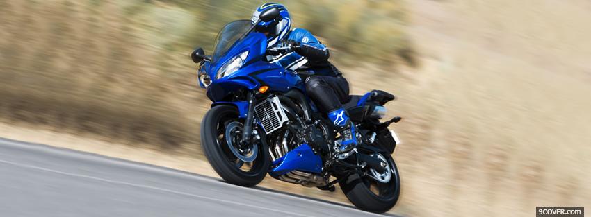Photo riding blue yamaha Facebook Cover for Free
