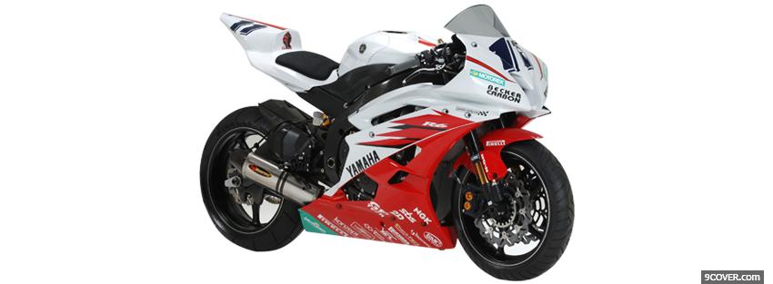 Photo white red yamaha moto Facebook Cover for Free