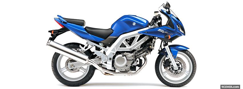 Photo blue suzuki moto Facebook Cover for Free