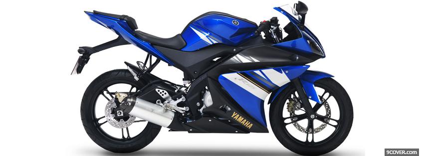 Photo blue yamaha r15 moto Facebook Cover for Free