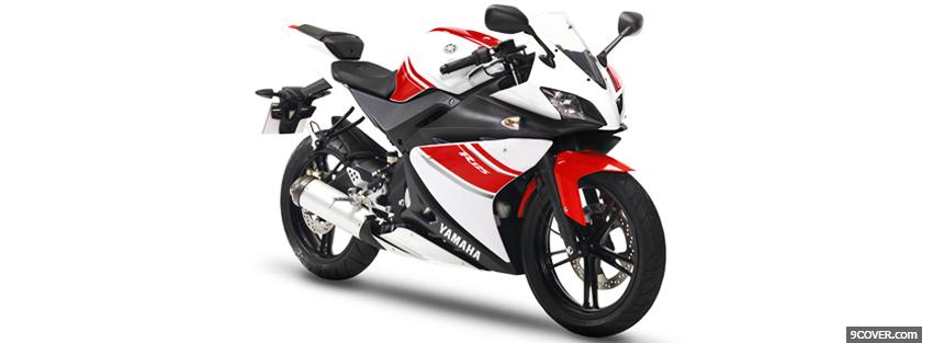 Photo white red yamaha r125 moto Facebook Cover for Free