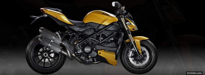Photo yellow ducati streetfighter moto Facebook Cover for Free