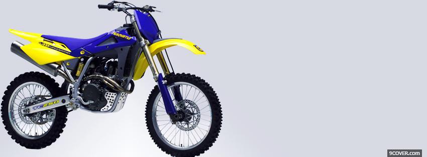 Photo blue yellow husqvarna moto Facebook Cover for Free