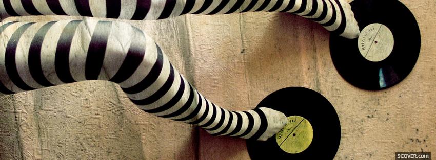 Photo fashion striped black and white stockings Facebook Cover for Free