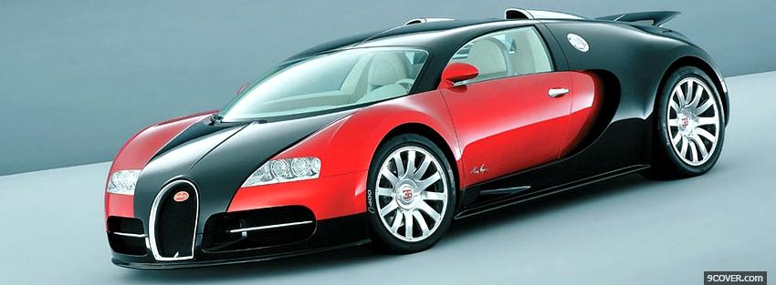 Photo bugatti veyron red and black Facebook Cover for Free