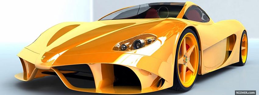 Photo yellow luxurious sports car Facebook Cover for Free