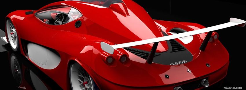 Photo back of red ferrari car Facebook Cover for Free