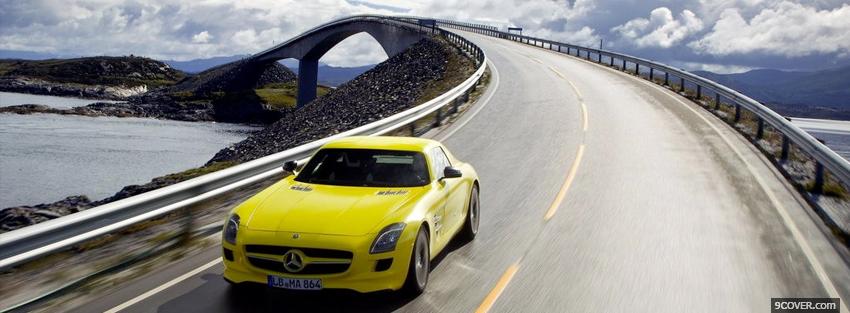 Photo yellow mercedes car Facebook Cover for Free