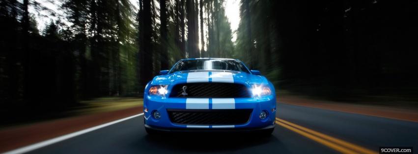 Photo front of mustang shelby Facebook Cover for Free