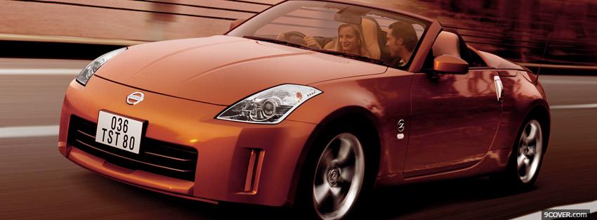Photo orange nissan car Facebook Cover for Free