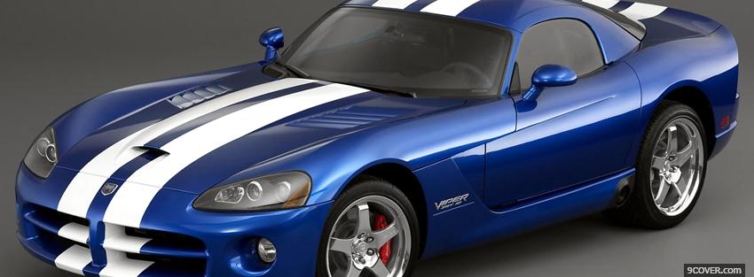 Photo blue and white dodge viper Facebook Cover for Free