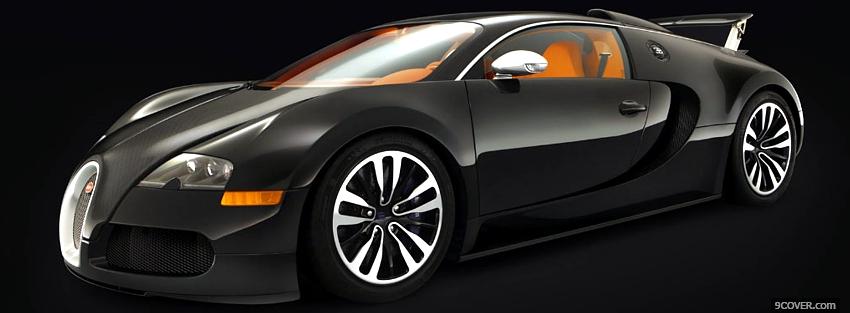 Photo car bugatti veyron sang noir Facebook Cover for Free