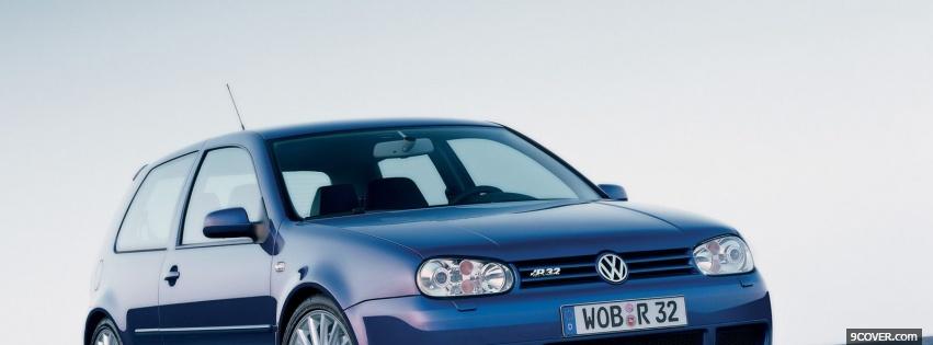 Photo blue volkswagen car Facebook Cover for Free