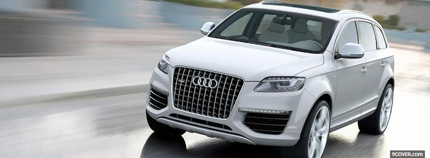 Photo white audi q7 outside Facebook Cover for Free