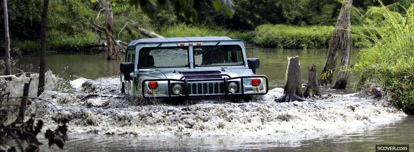 Photo hummer h1 in the water Facebook Cover for Free