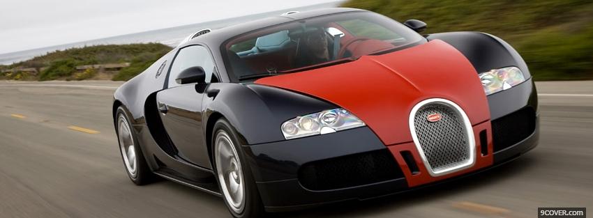 Photo red and black bugatti veyron Facebook Cover for Free
