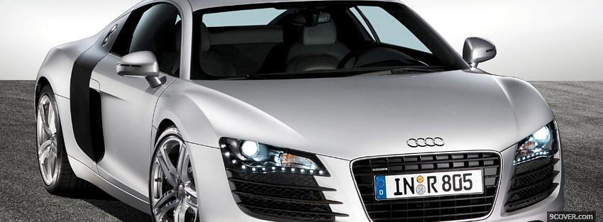 Photo front silver audi r8 car Facebook Cover for Free
