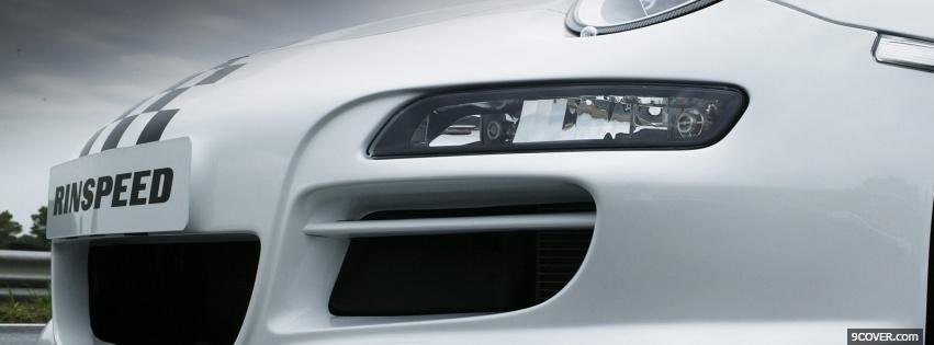 Photo close up white porsche rinspeed Facebook Cover for Free