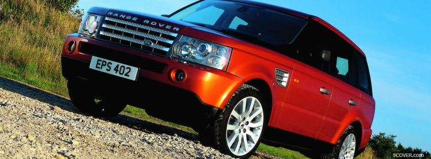 Photo red range rover outdoors Facebook Cover for Free