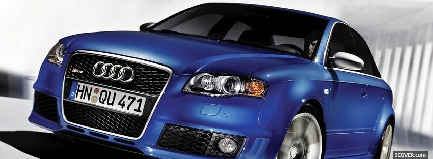 Photo blue audi rs4 2012 Facebook Cover for Free