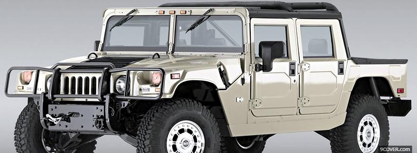 Photo white hummer h1 car Facebook Cover for Free