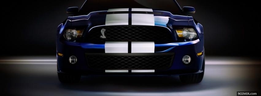 Photo blue and white shelby car Facebook Cover for Free