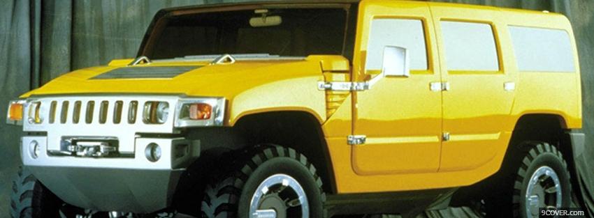 Photo yellow hummer h2 car Facebook Cover for Free