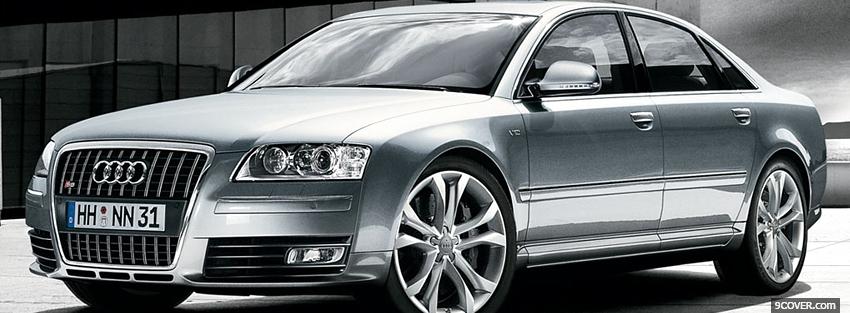 Photo audi s8 silver Facebook Cover for Free