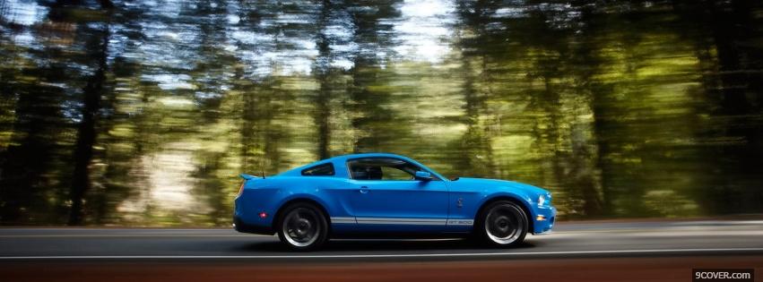 Photo blue ford mustang shelby Facebook Cover for Free