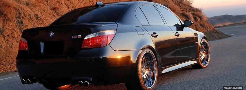 Photo bmw m5 black car Facebook Cover for Free