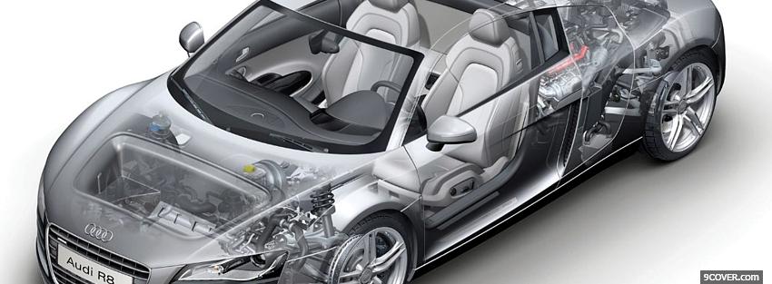Photo inside audi r8 car Facebook Cover for Free