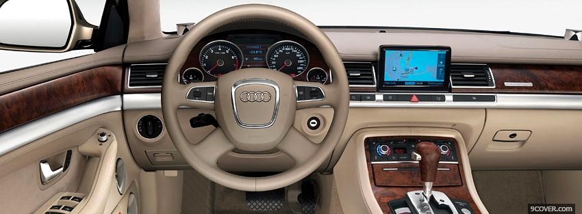 Photo inside audi a8 Facebook Cover for Free