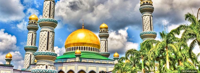 Photo religions muslim temple and bright day Facebook Cover for Free