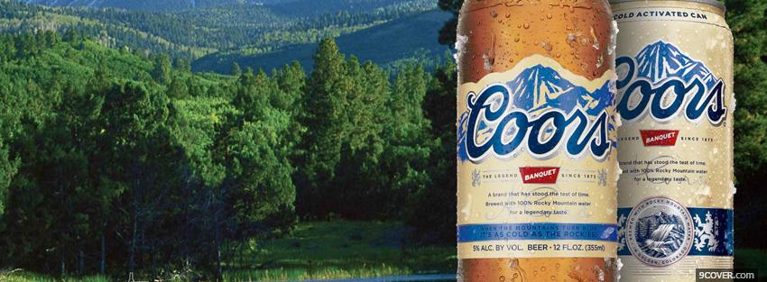 Photo coors beer in forest Facebook Cover for Free