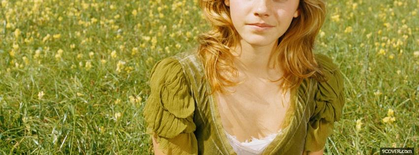 Photo emma watson on the grass Facebook Cover for Free