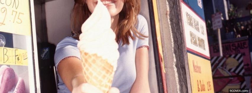 Photo singer mandy moore giving ice cream Facebook Cover for Free