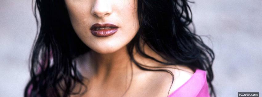Photo salma hayek dark lipstick Facebook Cover for Free
