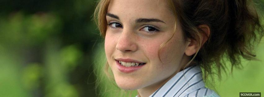 Photo emma watson with hair up Facebook Cover for Free