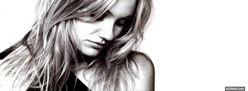 Photo stunning black and white cameron diaz Facebook Cover for Free