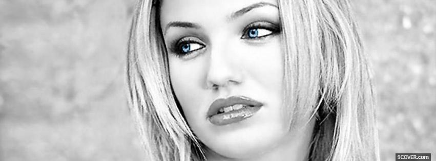 Photo beautiful black and white cameron diaz Facebook Cover for Free