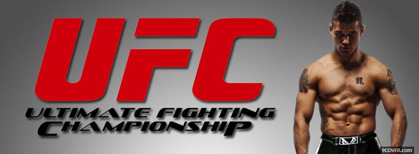 Photo red ufc logo and fighter Facebook Cover for Free