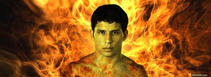 Photo fire and mma fighter Facebook Cover for Free