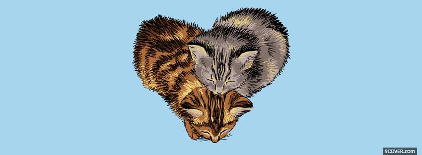Photo cats and heart animals Facebook Cover for Free