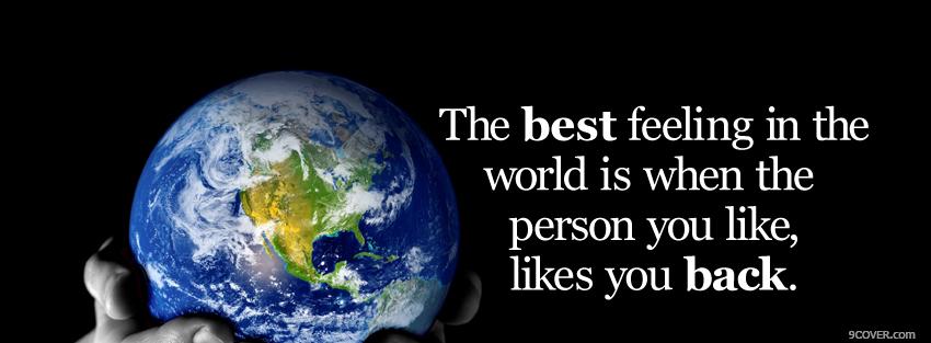 Photo best feeling in the world Facebook Cover for Free